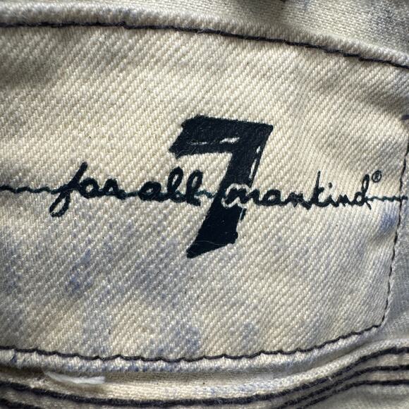 7 For All Mankind Jacket Mens Medium Blue Stone Wash Denim Trucker Button Up - Picture 2 of 9